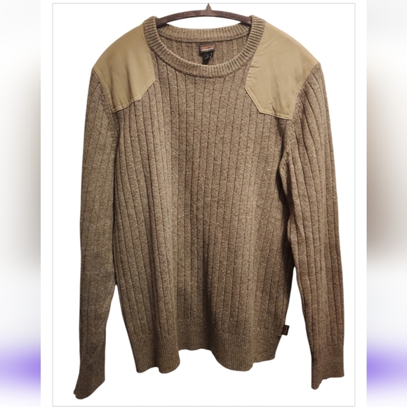 Patagonia Other - Patagonia Fog Cutter Sweater Men's Small Green Wool Blend Knit Shoulder Patches